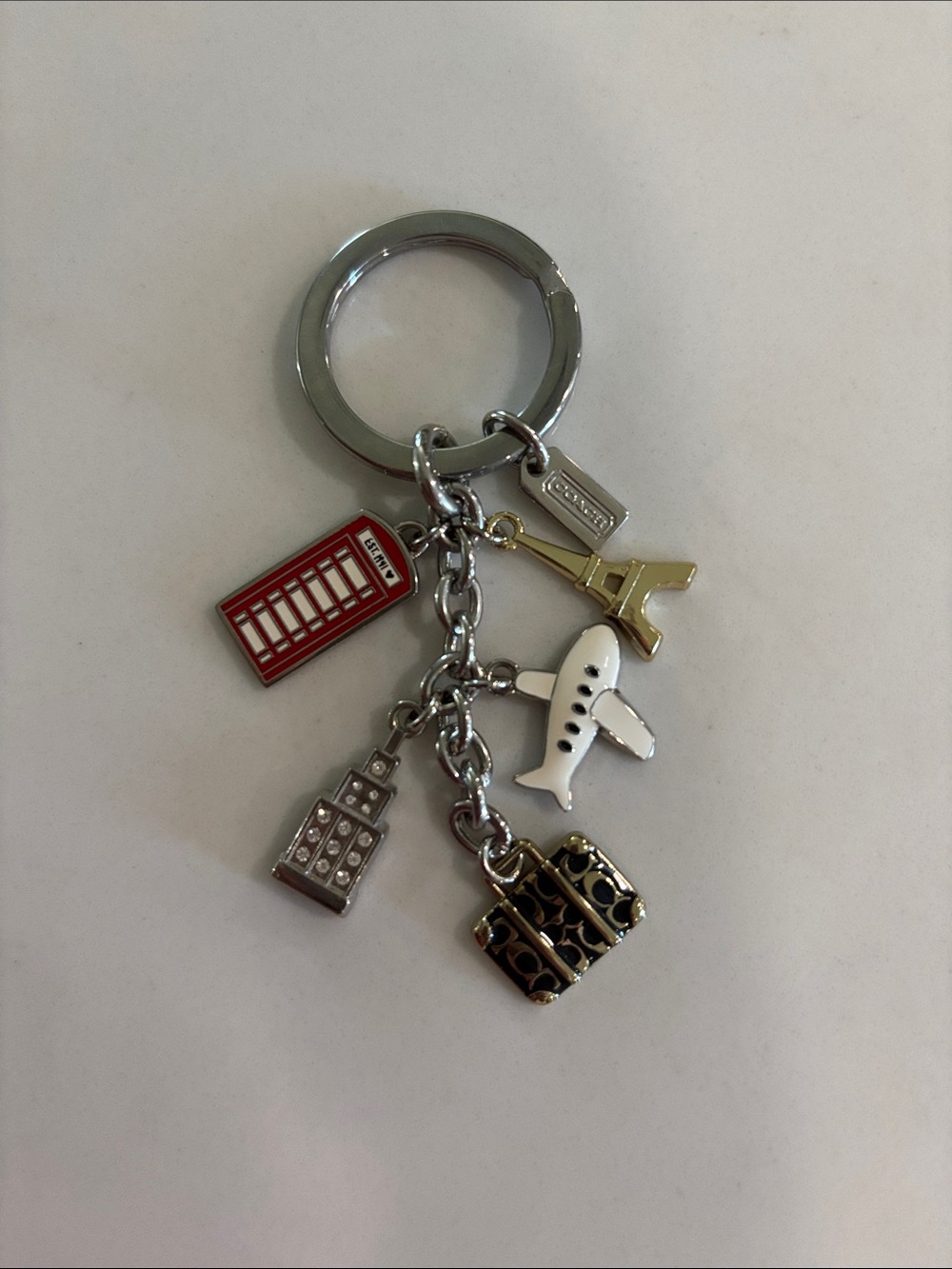Rare Coach Travel Mix Multi-Charm Keychain Fob F93009 - 5 Charms